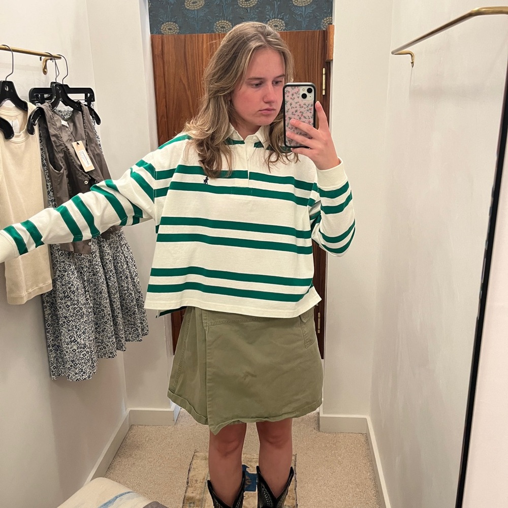 Ralph Lauren polo cropped striped Lauren rugby top
